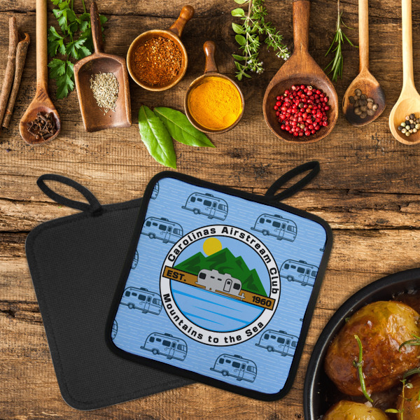 Custom Design - Neoprene Pot Holder - Set of 2  LIFESTYLE (Flatlay)