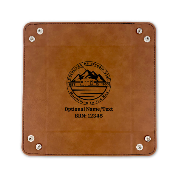 Custom Design - 6" x 6" Leatherette Snap Up Tray - FLAT FRONT
