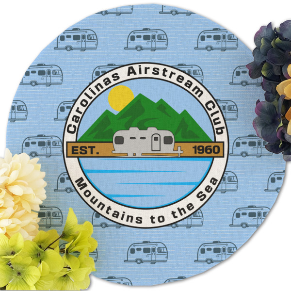 Custom Design - Round Linen Placemats - Front (w flowers)