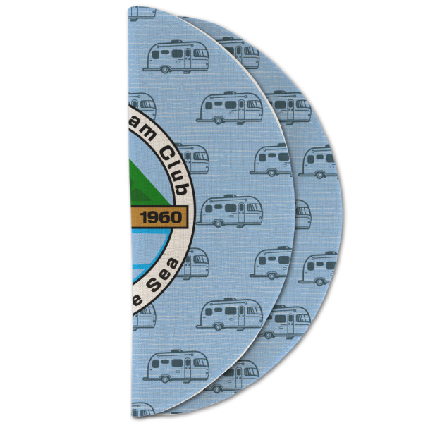 Custom Design - Round Linen Placemats - HALF FOLDED (double sided)