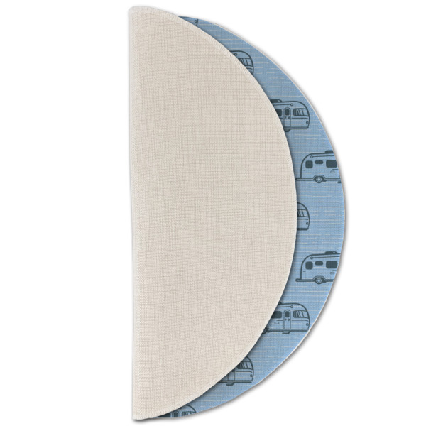 Custom Design - Round Linen Placemats - HALF FOLDED (single sided)