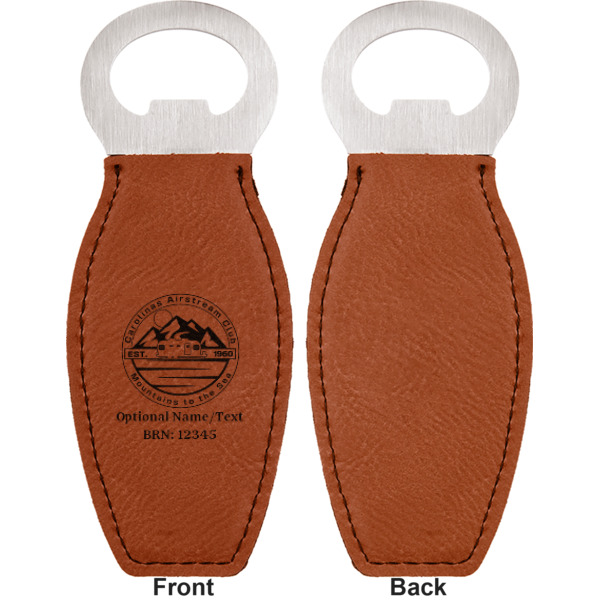 Custom Design - Leather Bar Bottle Opener - Front and Back (single sided)