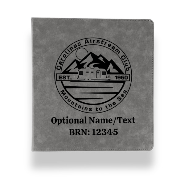 Custom Design - Leather Binder - 1" - Grey - Front View