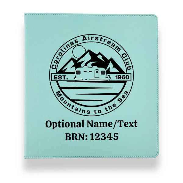 Custom Design - Leather Binders - 1" - Teal - Front View