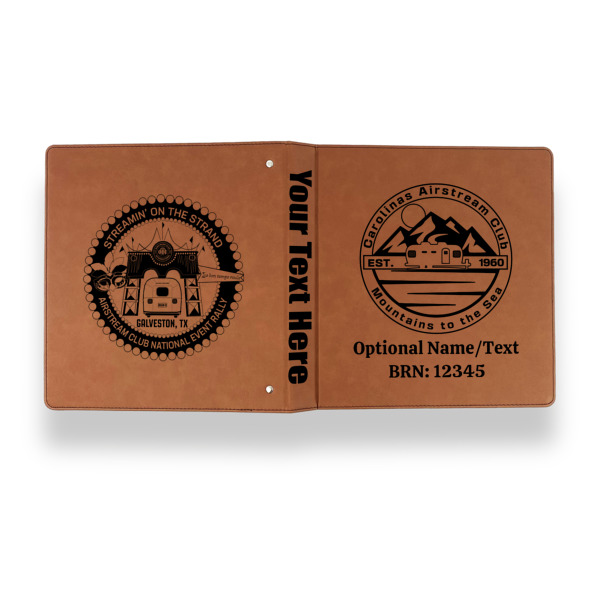 Custom Design - Leather Binder - 1" - Rawhide - Back Spine Front View