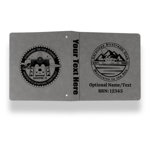 Custom Design - Leather Binder - 1" - Grey - Back Spine Front View