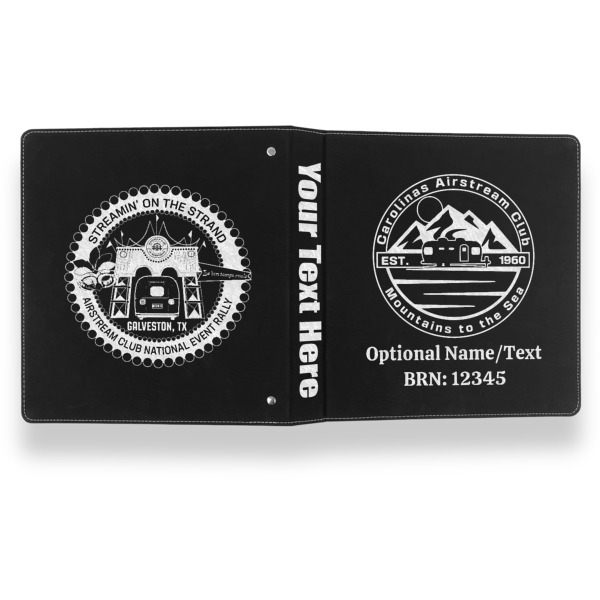 Custom Design - Leather Binder - 1" - Black- Back Spine Front View