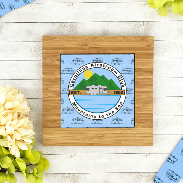 Custom Design - Bamboo Trivet with 6" Tile - LIFESTYLE