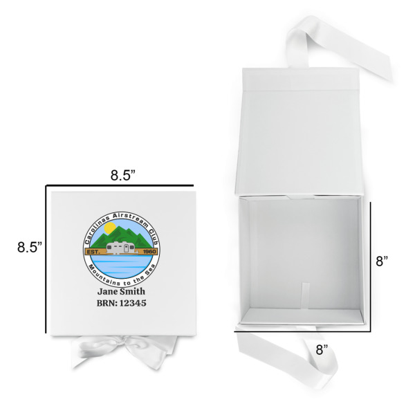 Custom Design - Gift Boxes with Magnetic Lid - White - Open & Closed