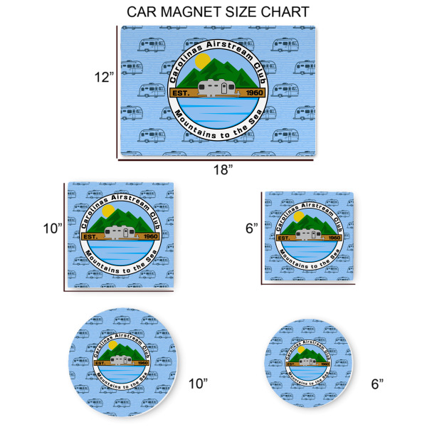 Custom Design - Car Magnets - SIZE CHART