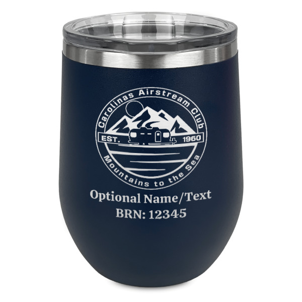 Custom Design - Stainless Wine Tumblers - Navy - Single Sided - Front