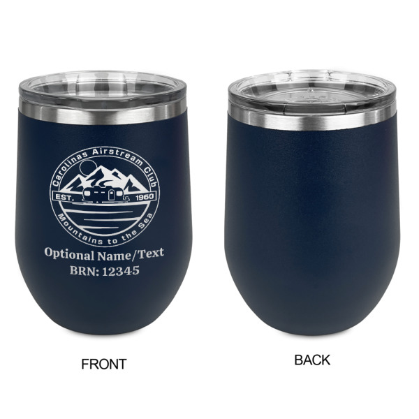 Custom Design - Stainless Wine Tumblers - Navy - Single Sided - Approval