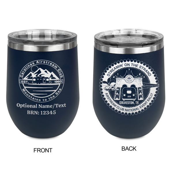 Custom Design - Stainless Wine Tumblers - Navy - Double Sided - Approval