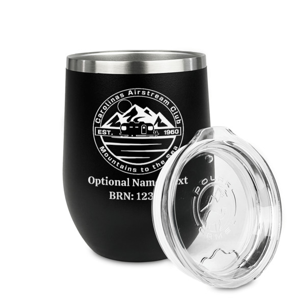 Custom Design - Stainless Wine Tumblers - Black - Single Sided - Alt View