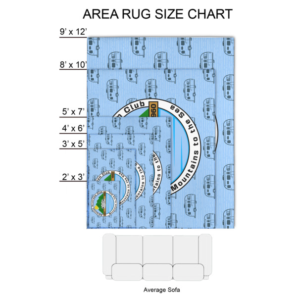 Custom Design - 2'x3' Indoor Area Rugs - Size Chart