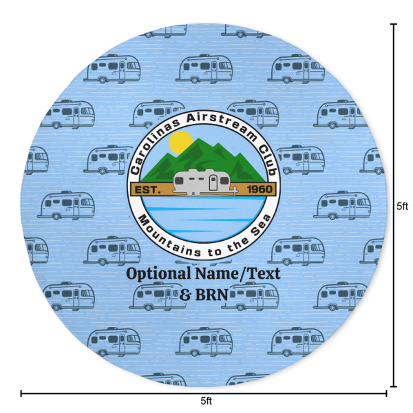 Custom Design - Round 5ft Indoor Rug - Dimensions