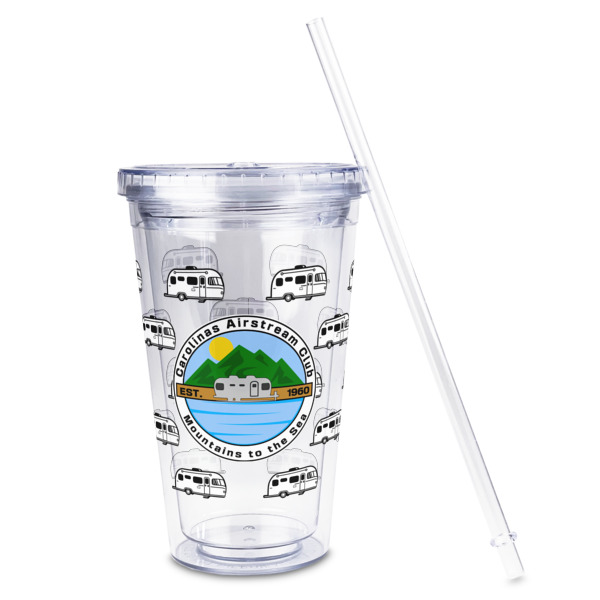 Custom Design - Acrylic Tumbler - Full Print - Front straw out