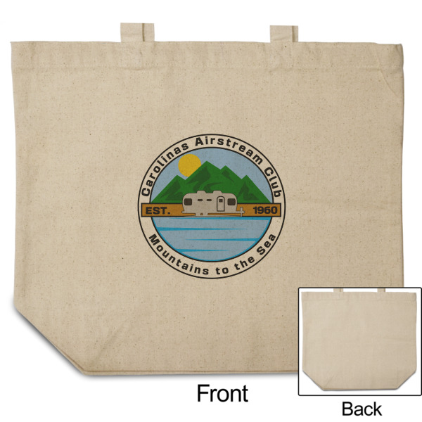 Custom Design - Reusable Cotton Grocery Bag - Front & Back View