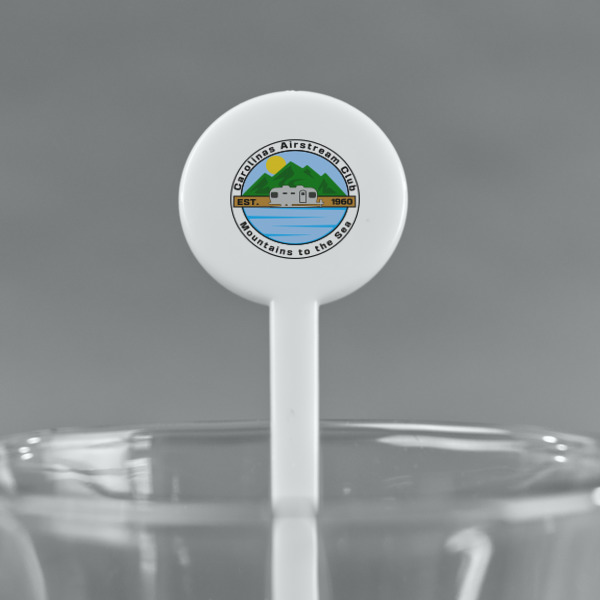Custom Design - White Plastic 7" Stir Stick - Round - Main