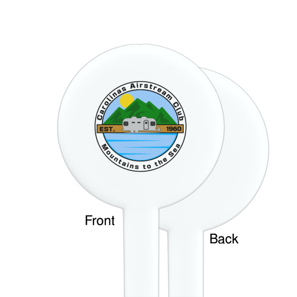 Custom Design - White Plastic 7" Stir Stick - Single Sided - Round - Front & Back