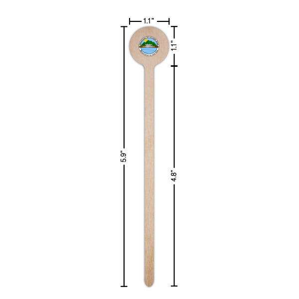 Custom Design - Wooden 6" Stir Stick - Round - Dimensions