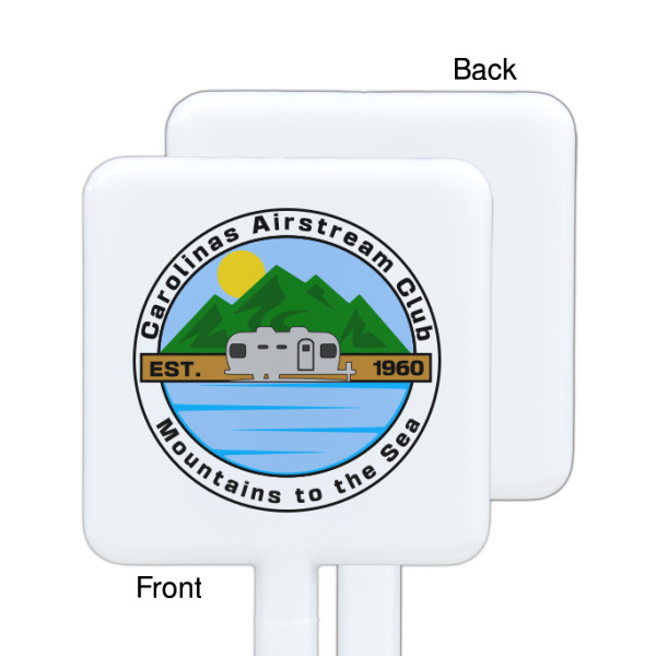 Custom Design - White Plastic Stir Stick - Single Sided - Square - Front & Back