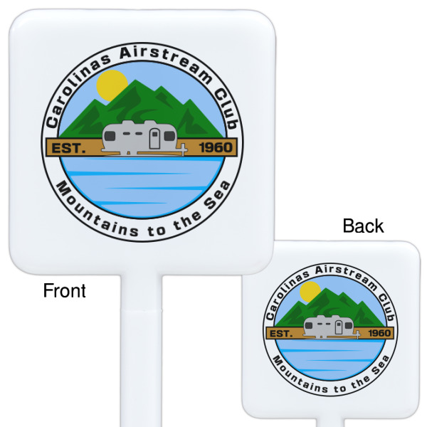 Custom Design - White Plastic Stir Stick - Double Sided - Front & Back