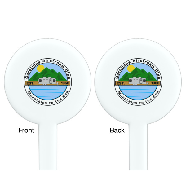 Custom Design - White Plastic 7" Stir Stick - Double Sided - Round - Front & Back