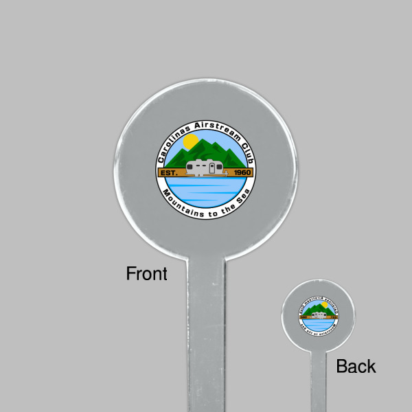 Custom Design - Clear Plastic 7" Stir Stick - Round - Front & Back