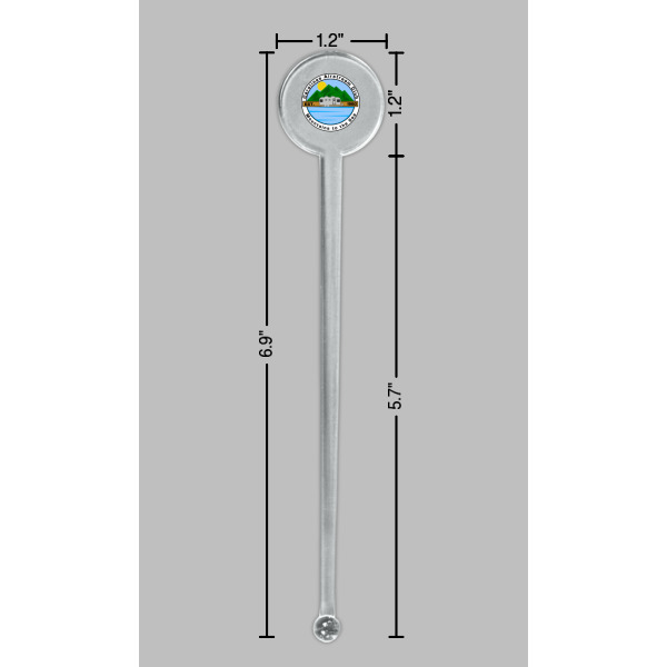 Custom Design - Clear Plastic 7" Stir Stick - Round - Dimensions