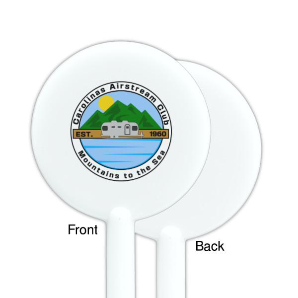 Custom Design - White Plastic 5.5" Stir Stick - Single Sided - Round - Front & Back