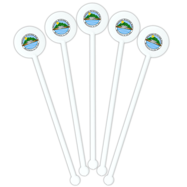 Custom Design - White Plastic 5.5" Stir Stick - Fan View