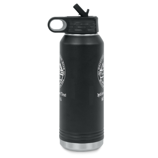 Custom Design - Laser Engraved Water Bottles - Front & Back Engraving - Side View