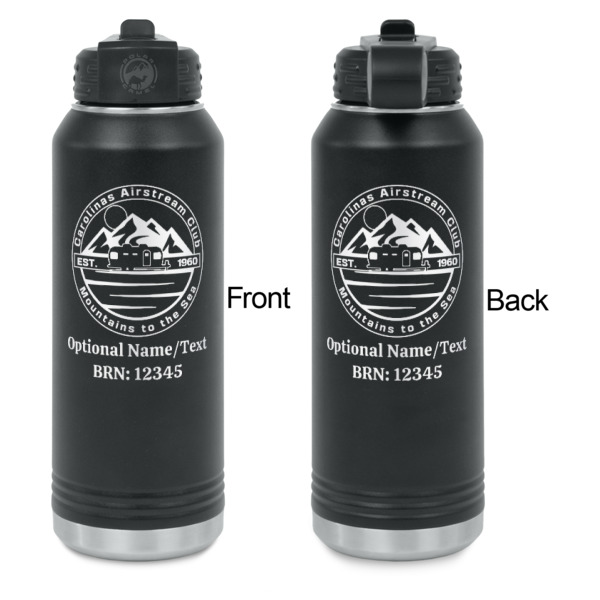 Custom Design - Laser Engraved Water Bottles - Front & Back Engraving - Front & Back View