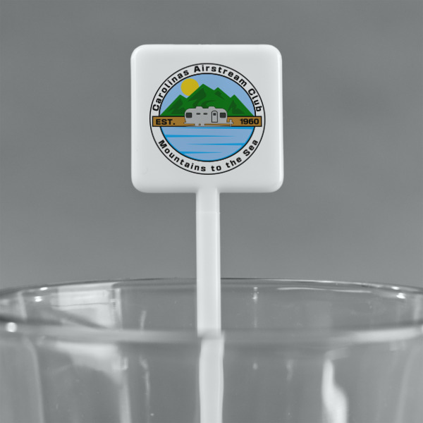 Custom Design - White Plastic Stir Stick - Square - Main