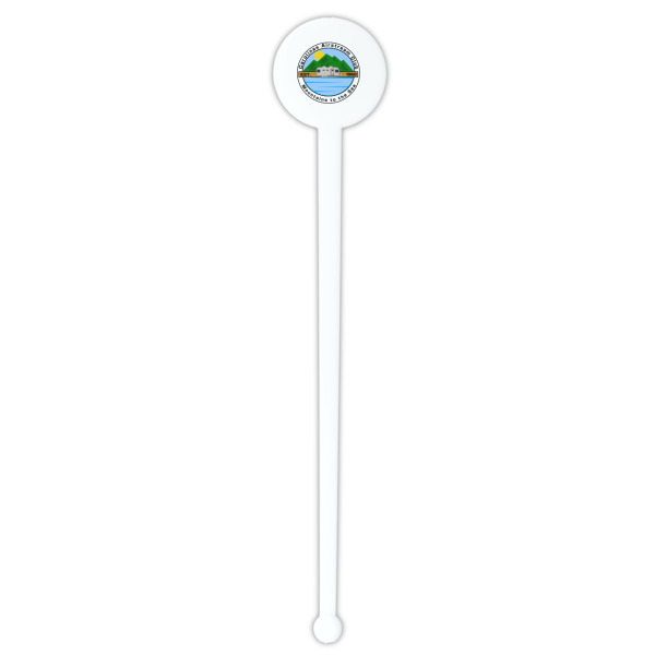 Custom Design - White Plastic 7" Stir Stick - Round - Single Stick