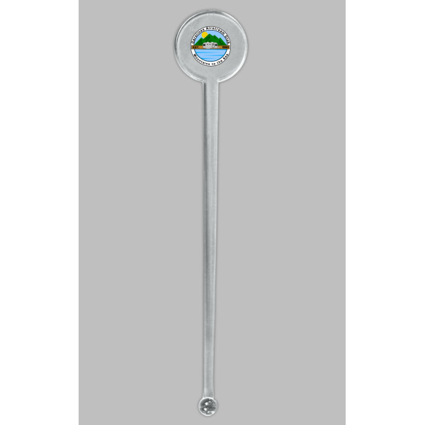 Custom Design - Clear Plastic 7" Stir Stick - Round - Single Stick