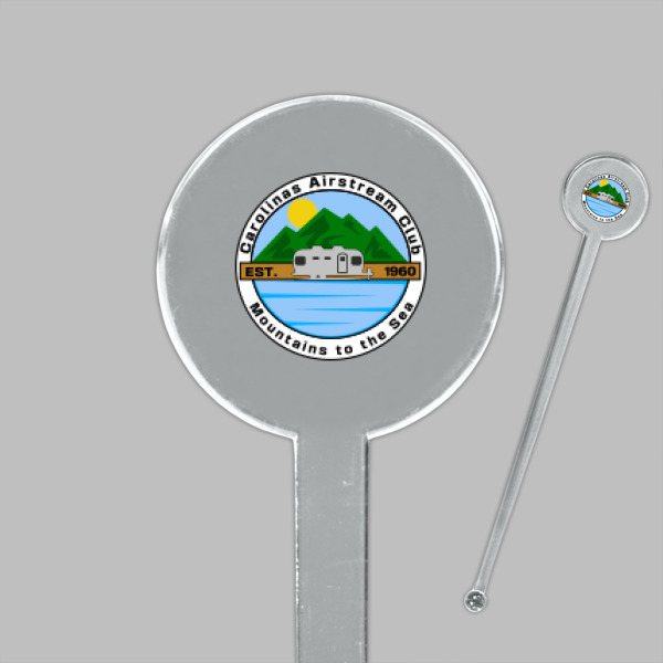 Custom Design - Clear Plastic 7" Stir Stick - Round - Closeup