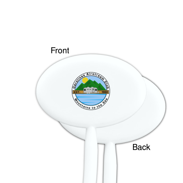 Custom Design - White Plastic 7" Stir Stick - Single Sided - Oval - Front & Back