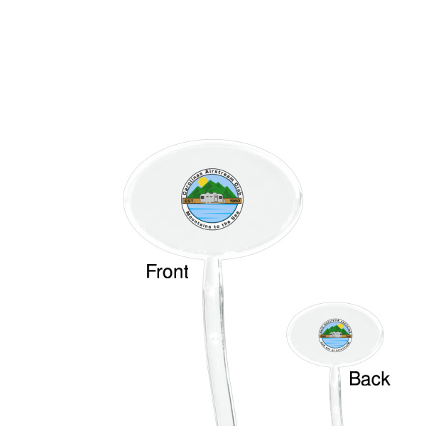 Custom Design - Clear Plastic 7" Stir Stick - Oval - Front & Back