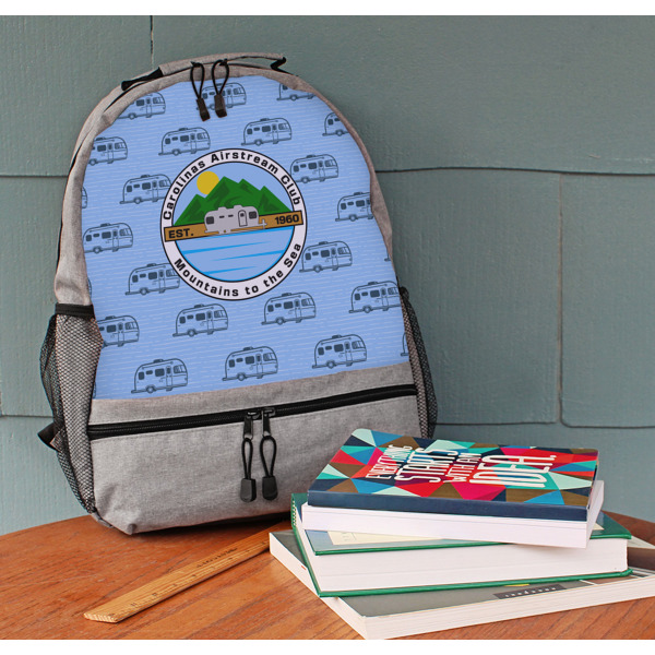 Custom Design - Large Backpack - Gray - On Desk