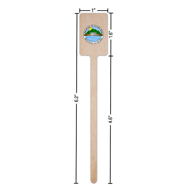 Custom Design - Wooden 6.25" Stir Stick - Rectangular - Dimensions