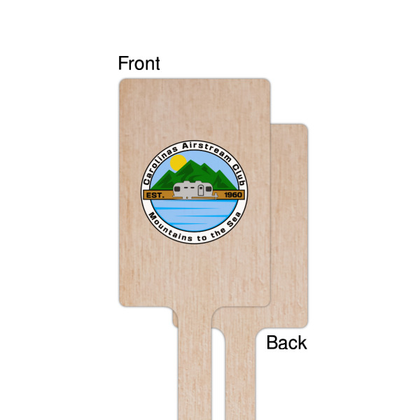 Custom Design - Wooden 6.25" Stir Stick - Rectangular - Single - Front & Back