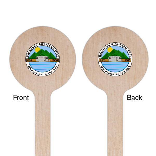 Custom Design - Wooden 6" Stir Stick - Round - Double Sided - Front & Back