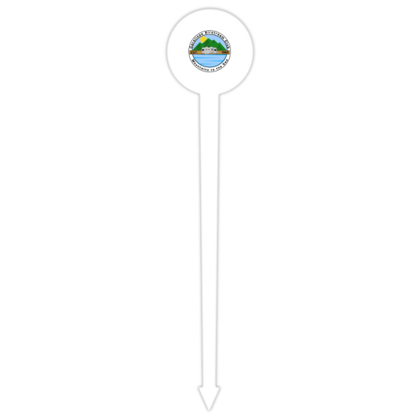 Custom Design - White Plastic 6" Food Pick - Round - Single Pick