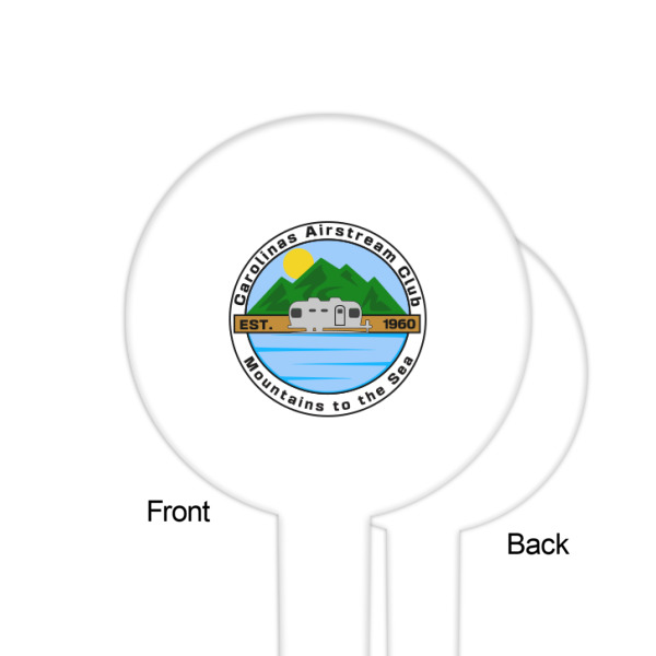Custom Design - White Plastic 6" Food Pick - Round - Single Sided - Front & Back