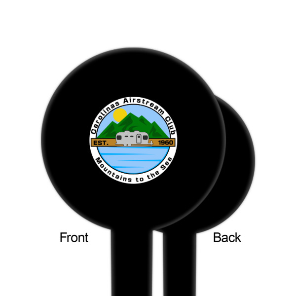 Custom Design - Black Plastic 6" Food Pick - Round - Single Sided - Front & Back