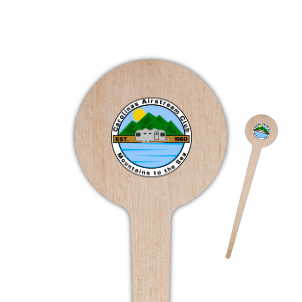 Custom Design Your Own 4" Round Wooden Food Picks - Single-Sided