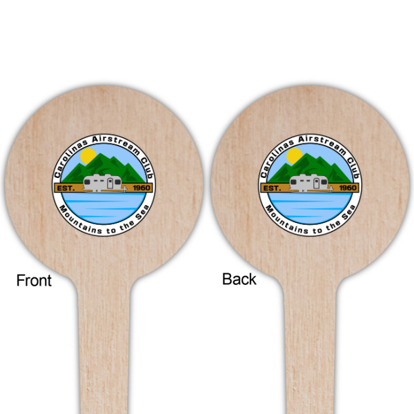 Custom Design - Wooden 4" Food Pick - Round - Double Sided - Front & Back