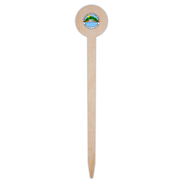Custom Design - Wooden 6" Food Pick - Round - Single Pick